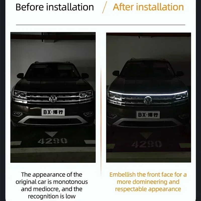 1Pcs Led Car Hood Lights Unive - Lighting Bolt Decor 评论和价格