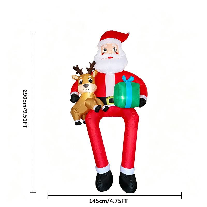 9.5ft Sitting Santa Claus Xmas - Up Lighting Decor 评论和价格