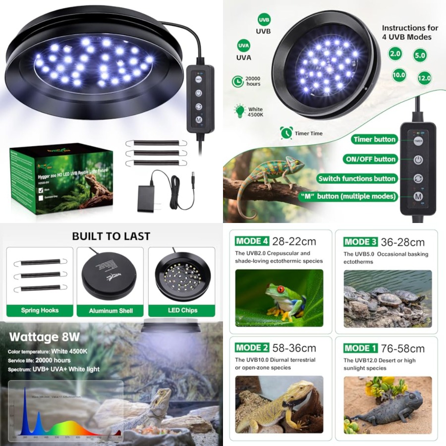 UVB Light for Reptiles with Di - Gecko Lighting & Decor 评论和价格