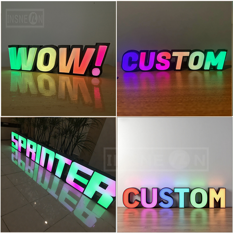 Custom RGB LED Letter Sign,Cof - Up Lighting Decor 评论和价格