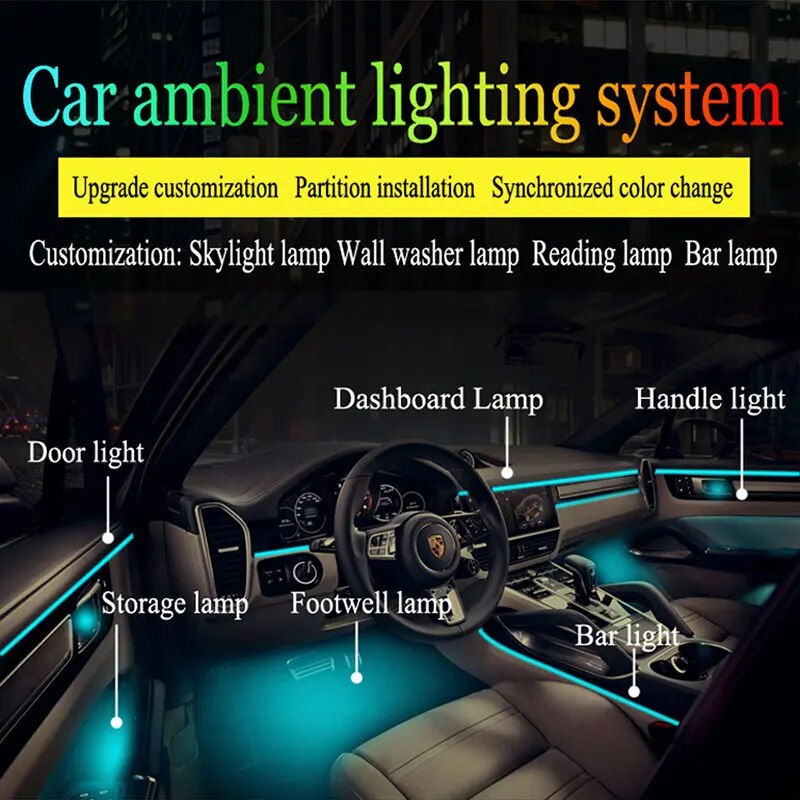 6/18 in 1 RBG 64 Color Car Amb - Lighting Bolt Decor 评论和价格