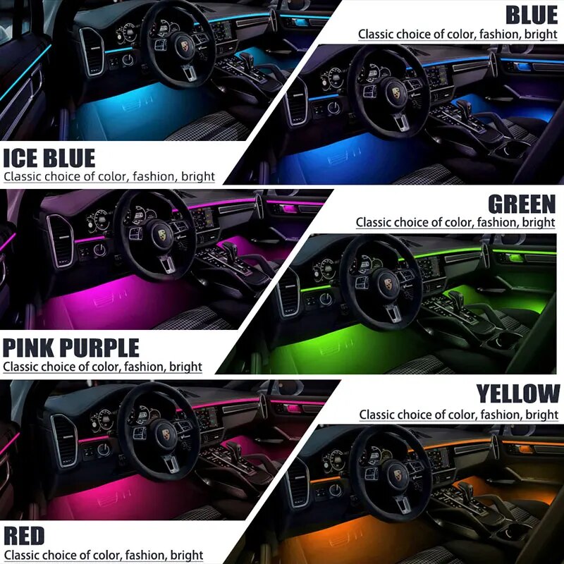 6/18 in 1 RBG 64 Color Car Amb - Lighting Bolt Decor 评论和价格