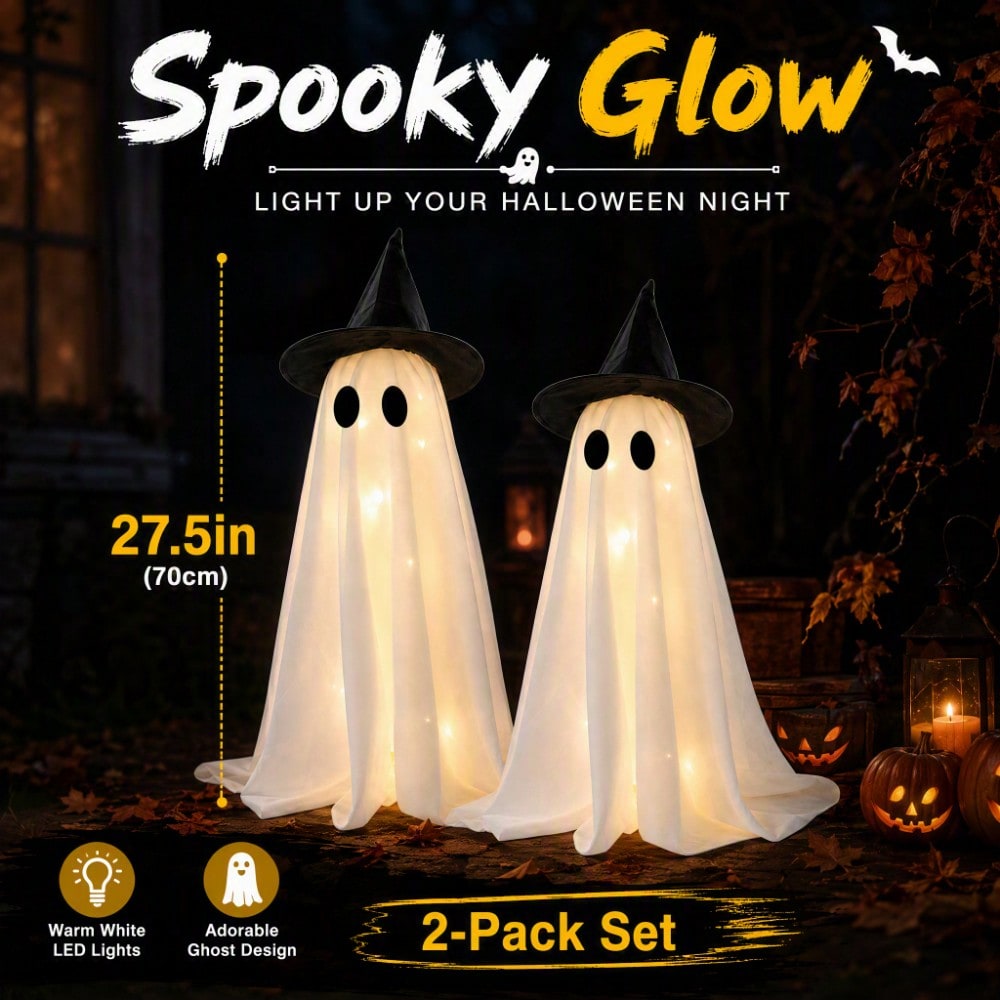 LED Light‑Up Witch Hat Ghost 2 - Up Lighting Decor 评论和价格